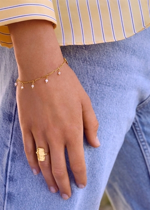 Lula white bracelet Forgyldt Maanesten 